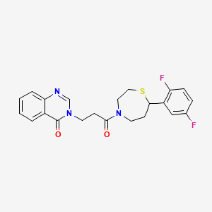 molecular formula C22H21F2N3O2S B2551327 3-(3-(7-(2,5-二氟苯基)-1,4-噻氮杂环-4-基)-3-氧代丙基)喹唑啉-4(3H)-酮 CAS No. 1705332-18-8