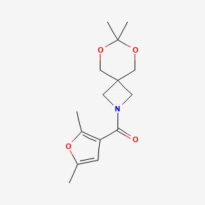 molecular formula C15H21NO4 B2551341 (7,7-Dimethyl-6,8-dioxa-2-azaspiro[3.5]nonan-2-yl)(2,5-dimethylfuran-3-yl)methanone CAS No. 1396854-87-7