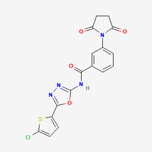 molecular formula C17H11ClN4O4S B2551356 N-(5-(5-氯噻吩-2-基)-1,3,4-恶二唑-2-基)-3-(2,5-二氧代吡咯烷-1-基)苯甲酰胺 CAS No. 865543-59-5