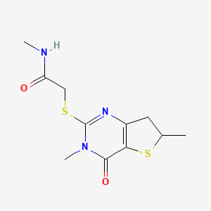 2-((3,6-dimethyl-4-oxo-3,4,6,7-tetrahydrothieno[3,2-d]pyrimidin-2-yl)thio)-N-methylacetamide