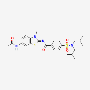 molecular formula C25H32N4O4S2 B2551368 (E)-N-(6-acetamido-3-methylbenzo[d]thiazol-2(3H)-ylidene)-4-(N,N-diisobutylsulfamoyl)benzamide CAS No. 851080-22-3
