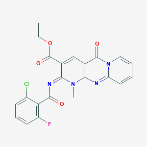B2551369 (Z)-ethyl 2-((2-chloro-6-fluorobenzoyl)imino)-1-methyl-5-oxo-2,5-dihydro-1H-dipyrido[1,2-a:2',3'-d]pyrimidine-3-carboxylate CAS No. 534565-97-4