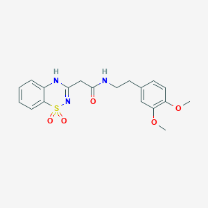 molecular formula C19H21N3O5S B2551370 N-(3,4-二甲氧基苯乙基)-2-(1,1-二氧化-2H-苯并[e][1,2,4]噻二嗪-3-基)乙酰胺 CAS No. 1189946-86-8