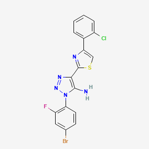 molecular formula C17H10BrClFN5S B2551384 1-(4-溴-2-氟苯基)-4-[4-(2-氯苯基)-1,3-噻唑-2-基]-1H-1,2,3-三唑-5-胺 CAS No. 1207024-80-3