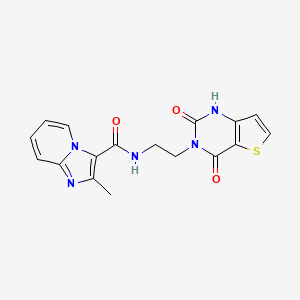 molecular formula C17H15N5O3S B2551397 N-(2-(2,4-dioxo-1,2-dihydrothieno[3,2-d]pyrimidin-3(4H)-yl)ethyl)-2-methylimidazo[1,2-a]pyridine-3-carboxamide CAS No. 2034354-07-7
