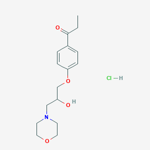 molecular formula C16H24ClNO4 B2551398 1-(4-(2-羟基-3-吗啉基丙氧基)苯基)丙酮盐酸盐 CAS No. 1216660-95-5