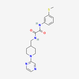 molecular formula C19H23N5O2S B2551402 N1-(3-(甲硫基)苯基)-N2-((1-(吡嗪-2-基)哌啶-4-基)甲基)草酰胺 CAS No. 1396808-23-3