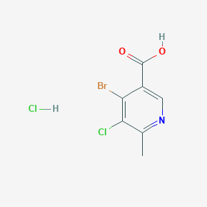 molecular formula C7H6BrCl2NO2 B2551406 4-溴-5-氯-6-甲基吡啶-3-羧酸；盐酸盐 CAS No. 2305255-11-0