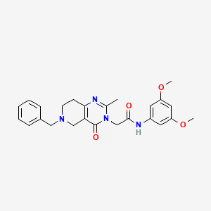 molecular formula C25H28N4O4 B2551409 2-(6-benzyl-2-methyl-4-oxo-5,6,7,8-tetrahydropyrido[4,3-d]pyrimidin-3(4H)-yl)-N-(3,5-dimethoxyphenyl)acetamide CAS No. 1251670-17-3