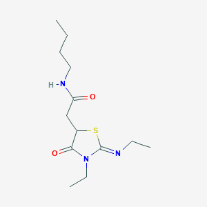N-Butyl-2-(3-ethyl-2-ethylimino-4-oxo-thiazolidin-5-yl)-acetamide