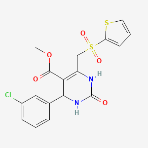molecular formula C17H15ClN2O5S2 B2551415 Methyl 4-(3-chlorophenyl)-2-oxo-6-[(2-thienylsulfonyl)methyl]-1,2,3,4-tetrahydropyrimidine-5-carboxylate CAS No. 899724-18-6