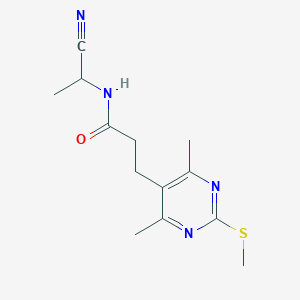 molecular formula C13H18N4OS B2551432 N-(1-cyanoethyl)-3-[4,6-dimethyl-2-(methylsulfanyl)pyrimidin-5-yl]propanamide CAS No. 1311467-37-4