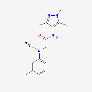 2-[cyano(3-ethylphenyl)amino]-N-(1,3,5-trimethyl-1H-pyrazol-4-yl)acetamide