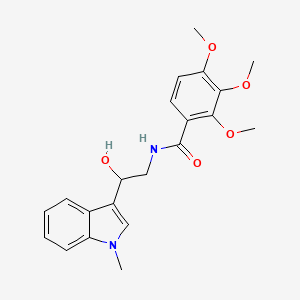 molecular formula C21H24N2O5 B2551435 N-(2-hydroxy-2-(1-methyl-1H-indol-3-yl)ethyl)-2,3,4-trimethoxybenzamide CAS No. 1448052-56-9