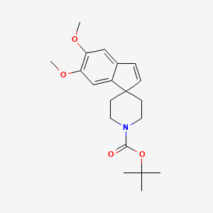molecular formula C20H27NO4 B2551442 Tert-butyl 5,6-dimethoxyspiro[indene-1,4'-piperidine]-1'-carboxylate CAS No. 1026372-06-4