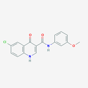 molecular formula C17H13ClN2O3 B2551447 6-氯-4-羟基-N-(3-甲氧苯基)喹啉-3-甲酰胺 CAS No. 955314-52-0