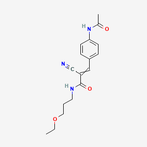 molecular formula C17H21N3O3 B2551452 2-氰基-3-(4-乙酰氨基苯基)-N-(3-乙氧基丙基)丙-2-烯酰胺 CAS No. 474772-15-1