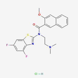 molecular formula C23H22ClF2N3O2S B2551459 盐酸N-(4,6-二氟苯并[d]噻唑-2-基)-N-(2-(二甲氨基)乙基)-3-甲氧基-2-萘酰胺 CAS No. 1177654-58-8