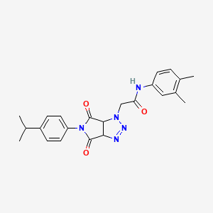 molecular formula C23H25N5O3 B2551463 N-(3,4-二甲苯基)-2-[5-(4-异丙苯基)-4,6-二氧代-4,5,6,6a-四氢吡咯并[3,4-d][1,2,3]三唑-1(3aH)-基]乙酰胺 CAS No. 1008245-05-3