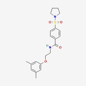 molecular formula C21H26N2O4S B2551467 N-(2-(3,5-二甲基苯氧基)乙基)-4-(吡咯烷-1-磺酰基)苯甲酰胺 CAS No. 1105211-22-0