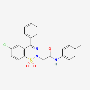 molecular formula C23H20ClN3O3S B2551471 2-(6-chloro-1,1-dioxido-4-phenyl-2H-1,2,3-benzothiadiazin-2-yl)-N-(2,4-dimethylphenyl)acetamide CAS No. 1031574-86-3