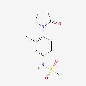 molecular formula C12H16N2O3S B2551478 N-[3-methyl-4-(2-oxopyrrolidin-1-yl)phenyl]methanesulfonamide CAS No. 941935-17-7
