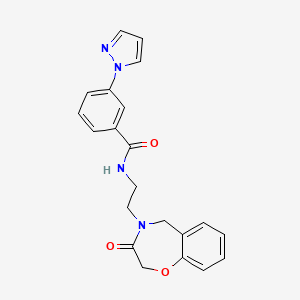 N-(2-(3-oxo-2,3-dihydrobenzo[f][1,4]oxazepin-4(5H)-yl)ethyl)-3-(1H-pyrazol-1-yl)benzamide