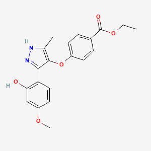 ethyl 4-((3-(2-hydroxy-4-methoxyphenyl)-5-methyl-1H-pyrazol-4-yl)oxy)benzoate