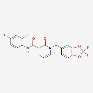 molecular formula C20H12F4N2O4 B2551499 1-[(2,2-difluoro-1,3-benzodioxol-5-yl)methyl]-N-(2,4-difluorophenyl)-2-oxo-1,2-dihydro-3-pyridinecarboxamide CAS No. 400082-71-5