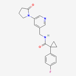 1-(4-fluorophenyl)-N-((5-(2-oxopyrrolidin-1-yl)pyridin-3-yl)methyl)cyclopropanecarboxamide