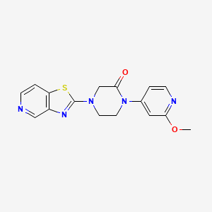 molecular formula C16H15N5O2S B2551509 1-(2-Methoxypyridin-4-yl)-4-([1,3]thiazolo[4,5-c]pyridin-2-yl)piperazin-2-one CAS No. 2380177-84-2
