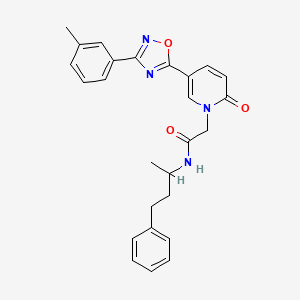 molecular formula C26H26N4O3 B2551516 2-{5-[3-(3-methylphenyl)-1,2,4-oxadiazol-5-yl]-2-oxopyridin-1(2H)-yl}-N-(4-phenylbutan-2-yl)acetamide CAS No. 1326901-63-6