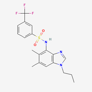 N-(5,6-dimethyl-1-propyl-1H-1,3-benzimidazol-4-yl)-3-(trifluoromethyl)benzenesulfonamide