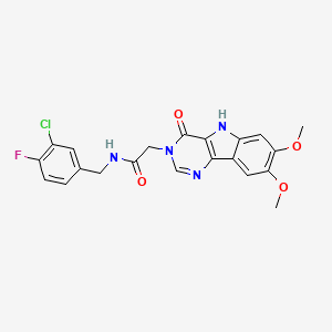 N-(3-chloro-4-fluorobenzyl)-2-(7,8-dimethoxy-4-oxo-4,5-dihydro-3H-pyrimido[5,4-b]indol-3-yl)acetamide