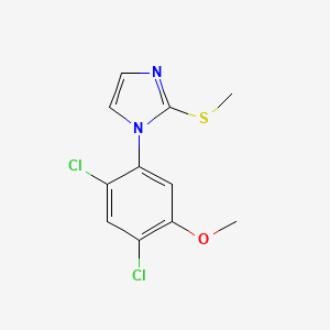 molecular formula C11H10Cl2N2OS B2551527 1-(2,4-dichloro-5-methoxyphenyl)-2-(methylsulfanyl)-1H-imidazole CAS No. 338967-05-8