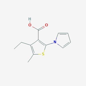 molecular formula C12H13NO2S B2551529 4-乙基-5-甲基-2-(1H-吡咯-1-基)噻吩-3-羧酸 CAS No. 952959-34-1