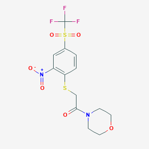 molecular formula C13H13F3N2O6S2 B255153 1-Morpholin-4-yl-2-[2-nitro-4-(trifluoromethylsulfonyl)phenyl]sulfanylethanone 