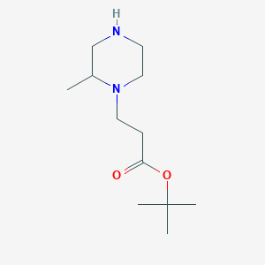 molecular formula C12H24N2O2 B2551539 Tert-butyl 3-(2-methylpiperazin-1-yl)propanoate CAS No. 2248309-69-3