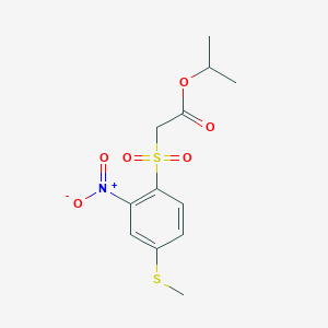 molecular formula C12H15NO6S2 B255154 Isopropyl {[2-nitro-4-(methylsulfanyl)phenyl]sulfonyl}acetate 
