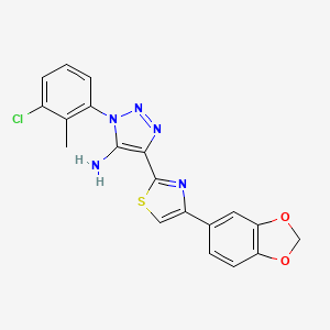 4-(4-(benzo[d][1,3]dioxol-5-yl)thiazol-2-yl)-1-(3-chloro-2-methylphenyl)-1H-1,2,3-triazol-5-amine