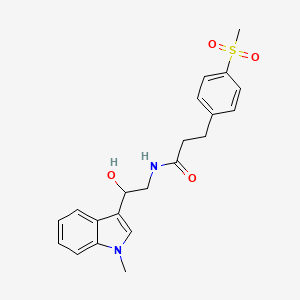 N-(2-hydroxy-2-(1-methyl-1H-indol-3-yl)ethyl)-3-(4-(methylsulfonyl)phenyl)propanamide