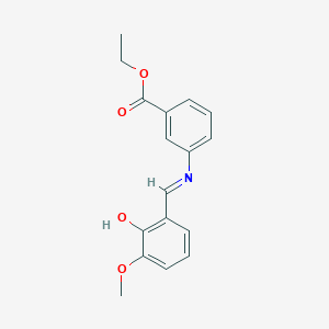 molecular formula C17H17NO4 B2551543 3-{[(1E)-(2-羟基-3-甲氧基苯基)亚甲基]氨基}苯甲酸乙酯 CAS No. 1232827-32-5