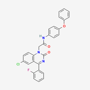 2-(6-chloro-4-(2-fluorophenyl)-2-oxoquinazolin-1(2H)-yl)-N-(4-phenoxyphenyl)acetamide