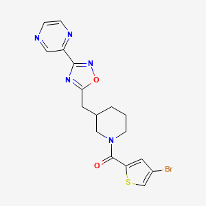 (4-Bromothiophen-2-yl)(3-((3-(pyrazin-2-yl)-1,2,4-oxadiazol-5-yl)methyl)piperidin-1-yl)methanone