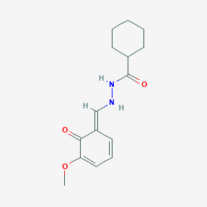 molecular formula C15H20N2O3 B255155 N'-[(E)-(5-methoxy-6-oxocyclohexa-2,4-dien-1-ylidene)methyl]cyclohexanecarbohydrazide 