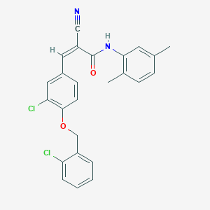 (Z)-3-[3-Chloro-4-[(2-chlorophenyl)methoxy]phenyl]-2-cyano-N-(2,5-dimethylphenyl)prop-2-enamide