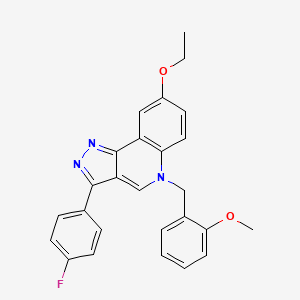 molecular formula C26H22FN3O2 B2551561 8-ethoxy-3-(4-fluorophenyl)-5-(2-methoxybenzyl)-5H-pyrazolo[4,3-c]quinoline CAS No. 866589-84-6