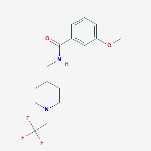 molecular formula C16H21F3N2O2 B2551572 3-Methoxy-N-[[1-(2,2,2-trifluoroethyl)piperidin-4-yl]methyl]benzamide CAS No. 2320421-37-0