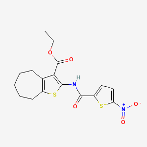 ethyl 2-(5-nitrothiophene-2-carboxamido)-5,6,7,8-tetrahydro-4H-cyclohepta[b]thiophene-3-carboxylate