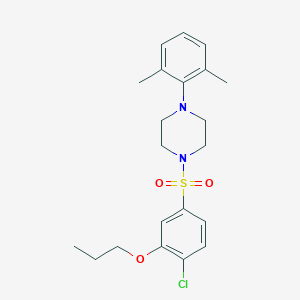 molecular formula C21H27ClN2O3S B2551582 1-(4-Chloro-3-propoxybenzenesulfonyl)-4-(2,6-dimethylphenyl)piperazine CAS No. 2415554-81-1